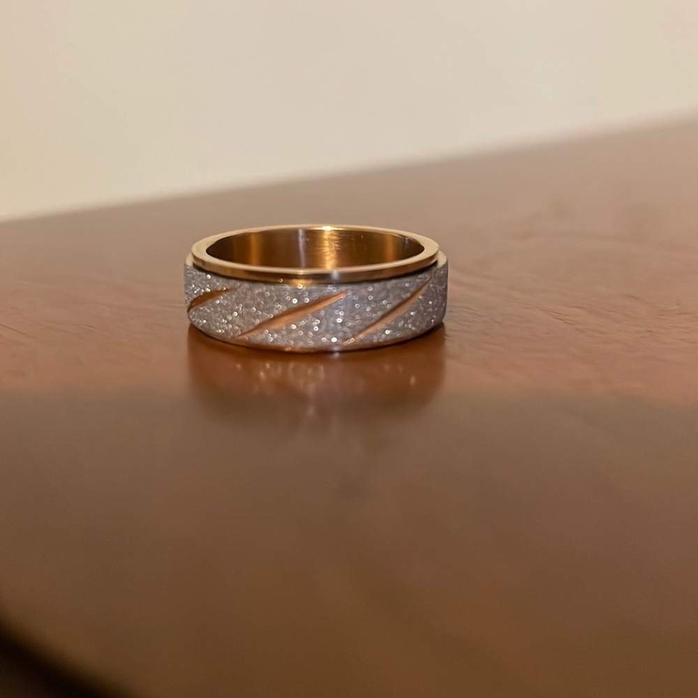 Silver and Rose Gold Fidget Ring